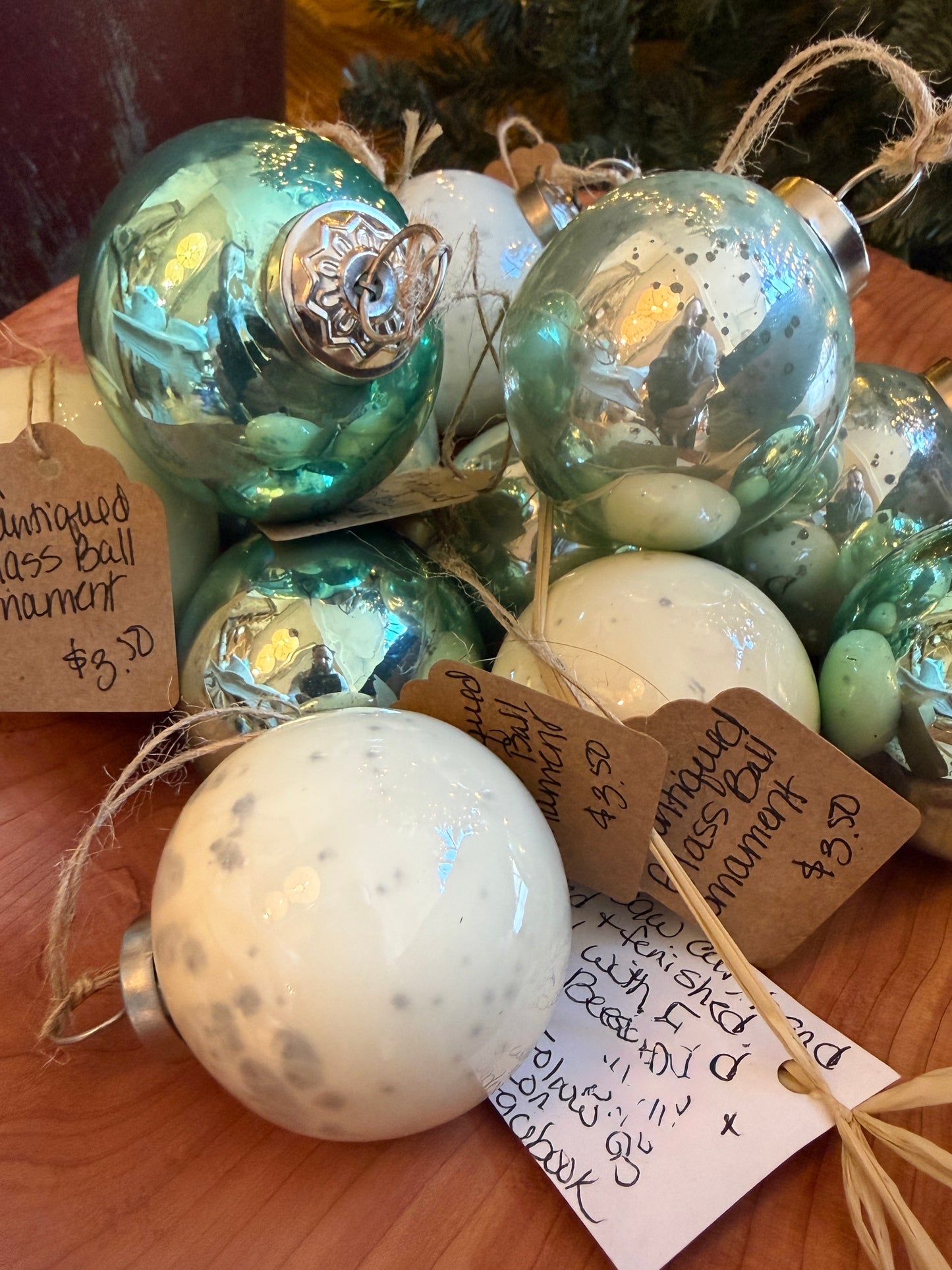 Antiqued Glass Ball Ornament