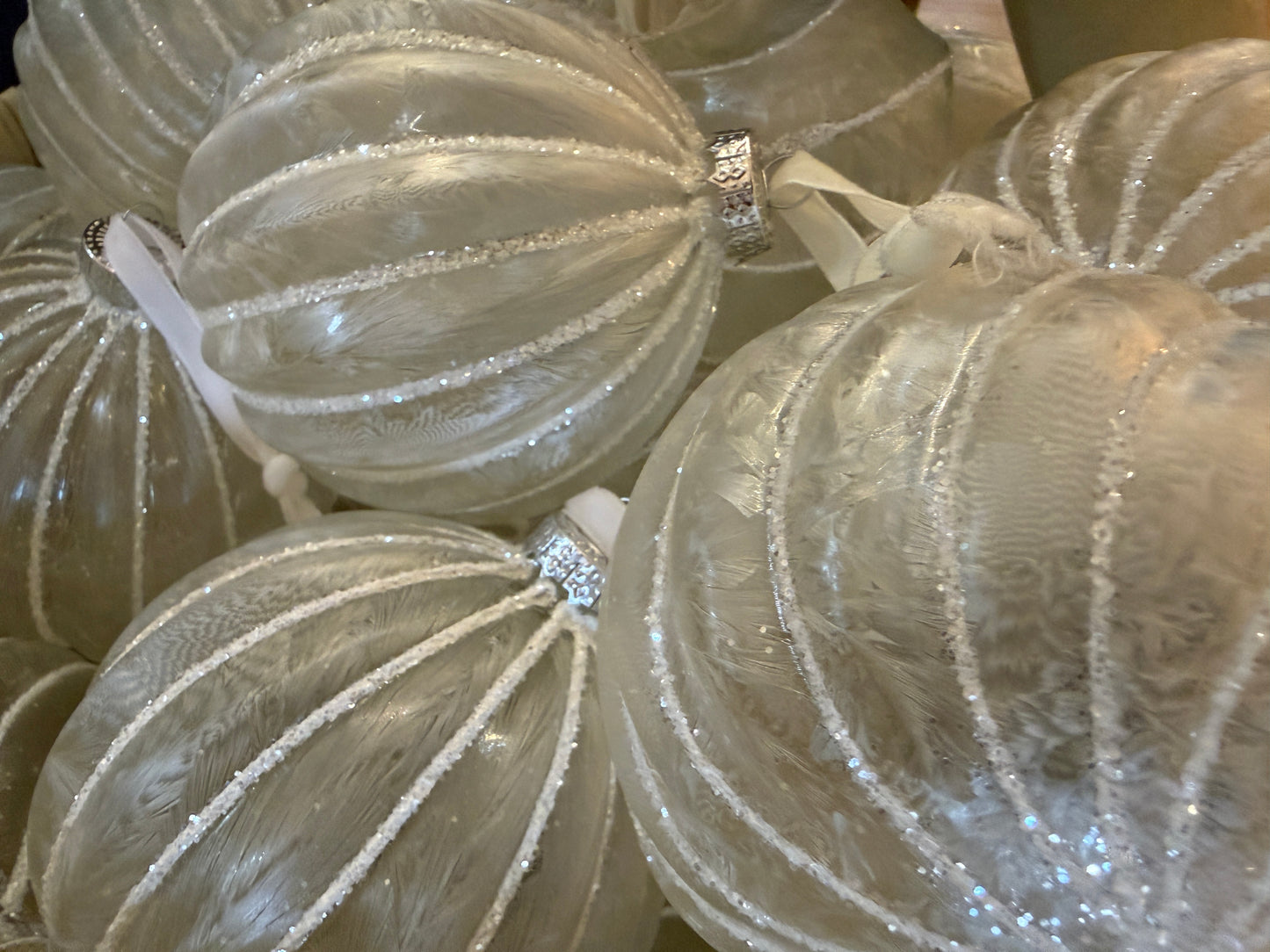 Featherd Glass Ornaments