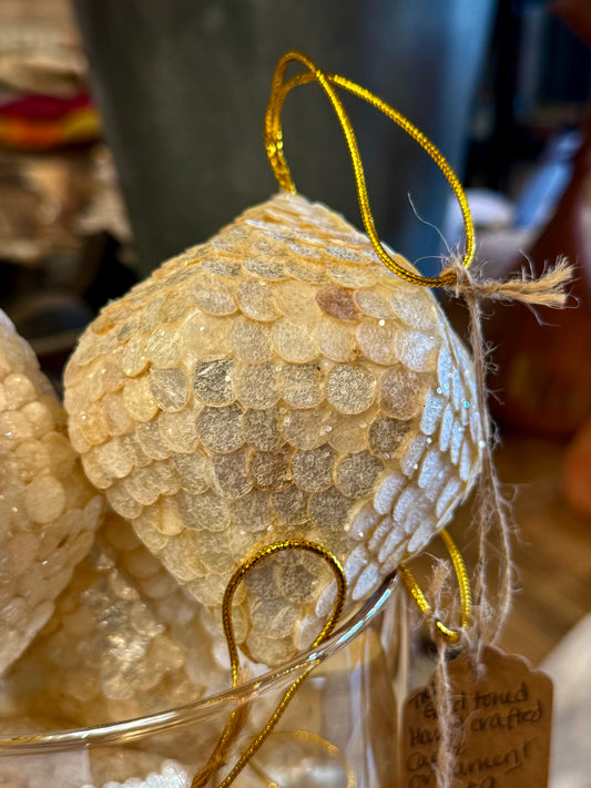 Gold toned Capiz Ornament