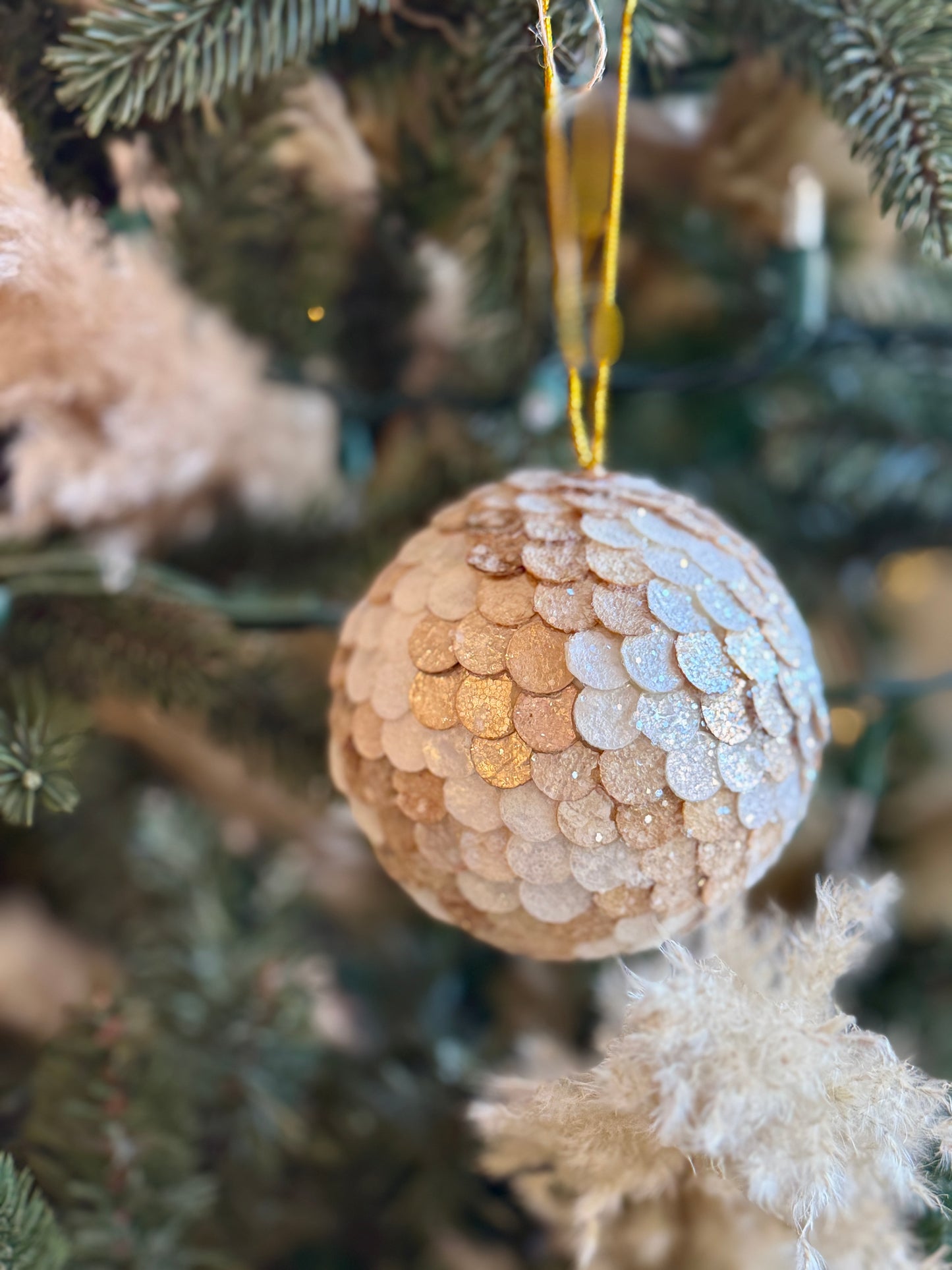 Gold Toned Capiz Ornament