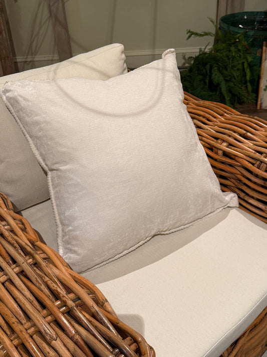 Velvet Pillow Stiched Edging