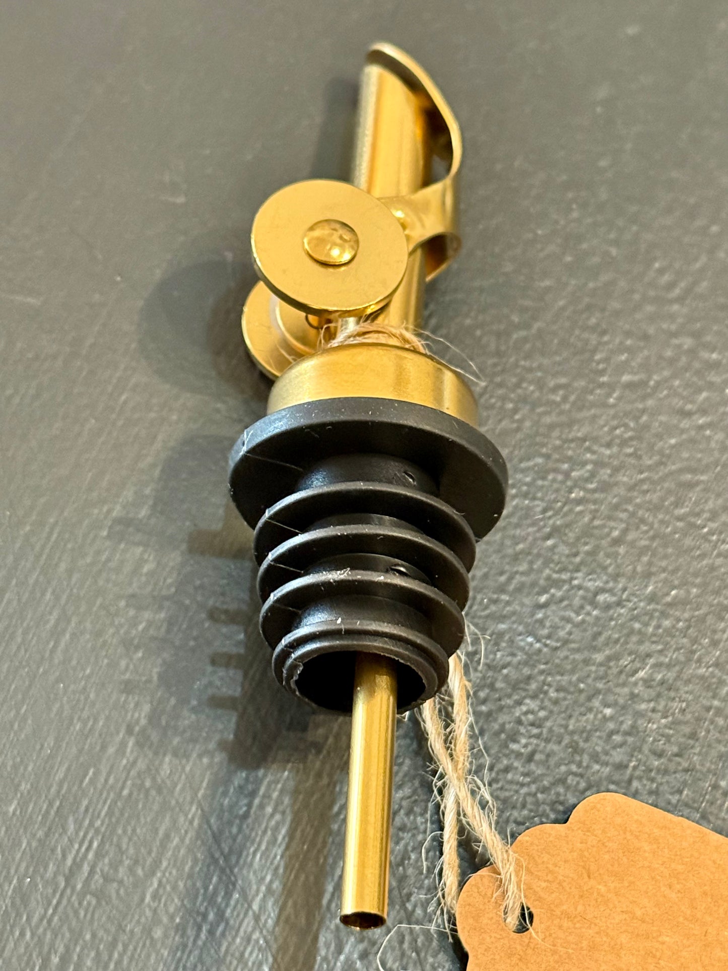 Self Closing Pour Spout - Charcoal / Brass