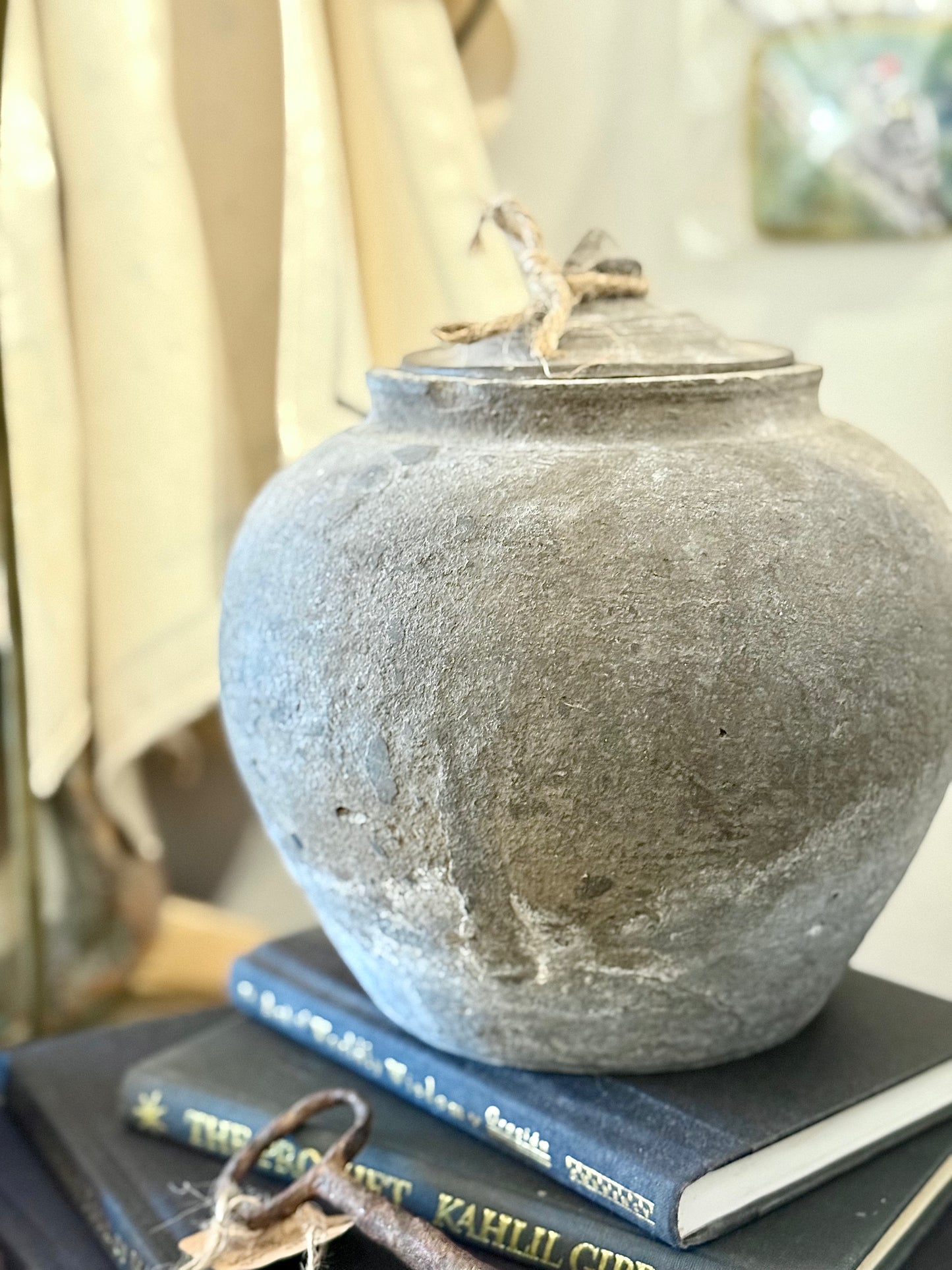 Lidded Village Jar