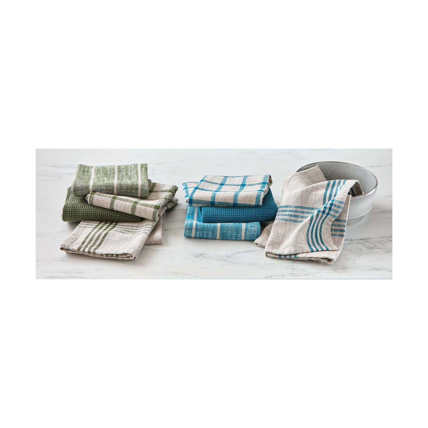 Canyon Woven Dishtowel Set/4 Olive Cotton Everyday