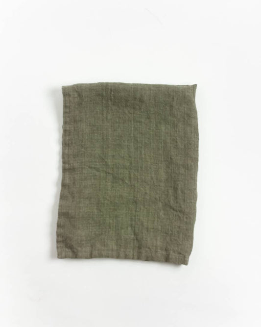 Stone Washed Linen Tea Towel | Sage green
