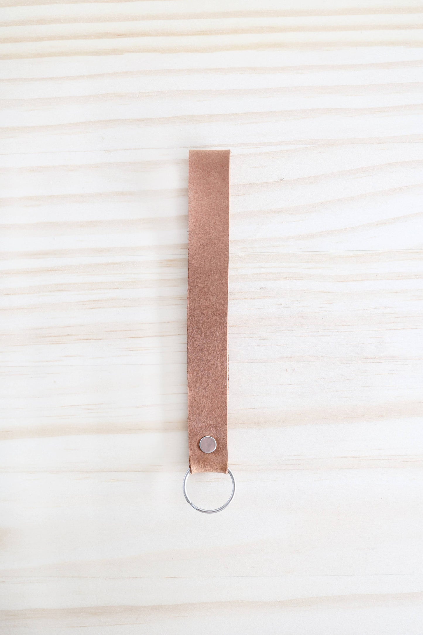 Leather Keychain Wristlet: Chestnut