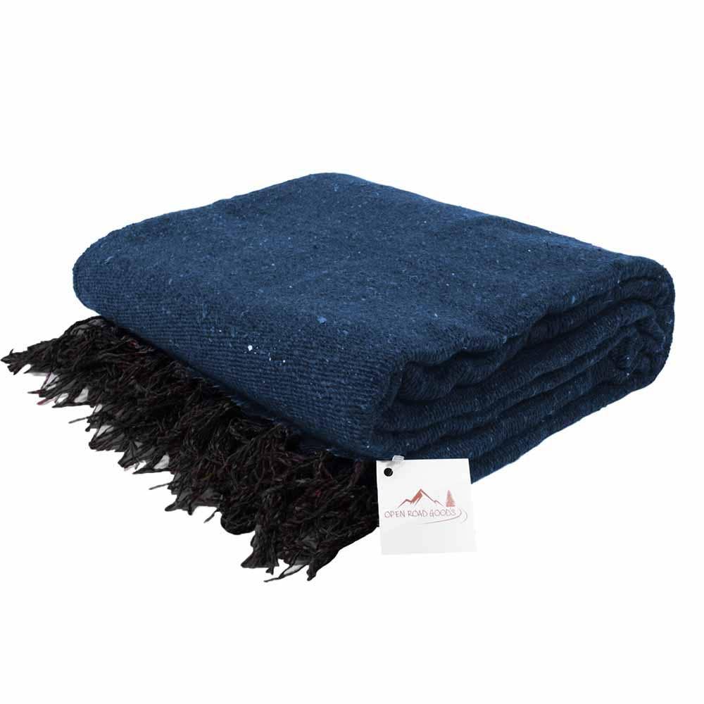Solid Slate Blue Mexican Blanket