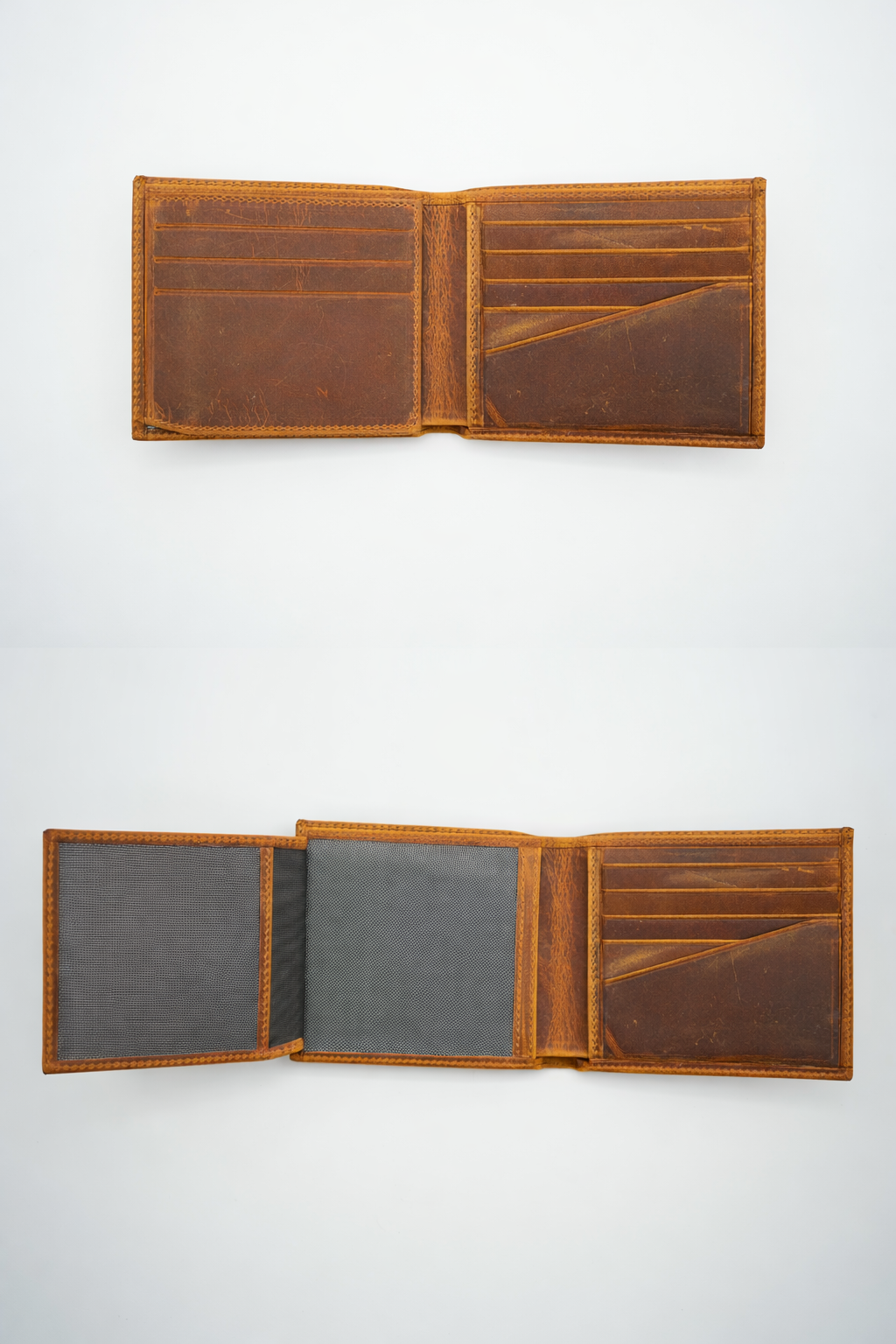 Full Grain Leather Wallet, Leather Bifold Mens Wallet: Brown