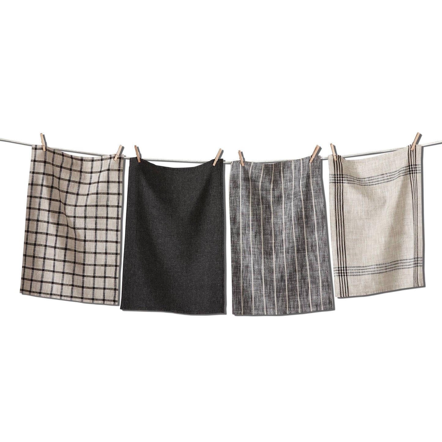 Canyon Woven Dishtowel Set/4 BlackCotton Everyday, Summer
