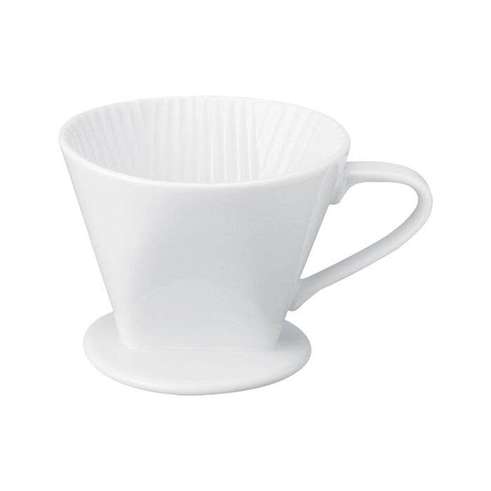 Pour Over White Porcelain Filter Cone,