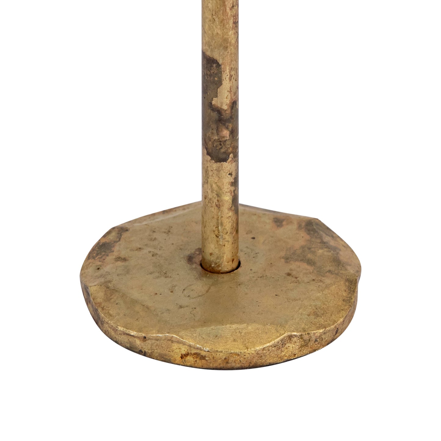 Aged brass candle holder 12" x Dia 2.25"