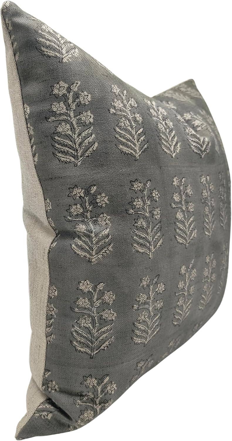 Indian Print Linen Blend Pillow Cover - Indradhanush: Linen Blend / One Side / 20X20