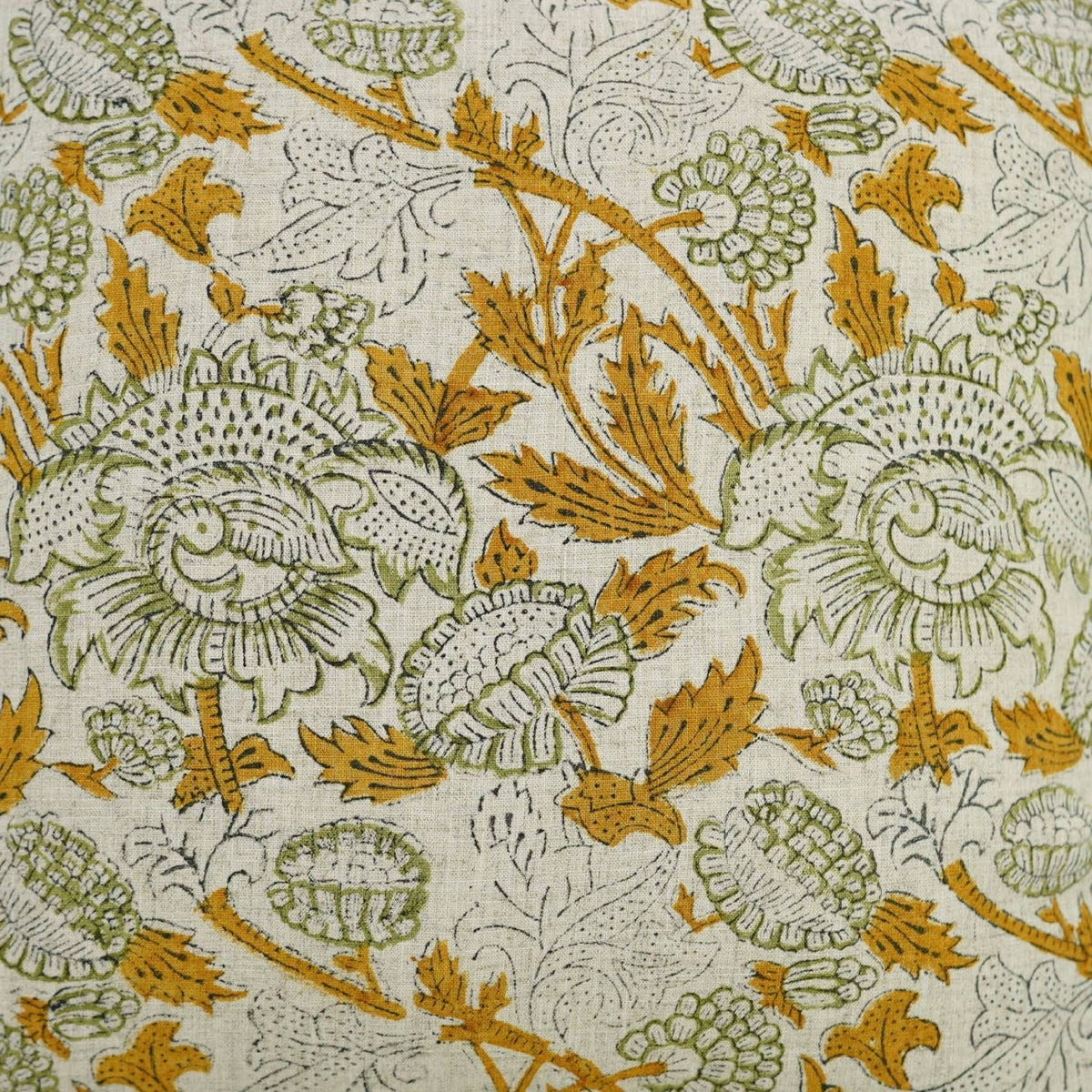 Handmade Block Print Viscose Linen Pillow Cover- Aakash: 20x20 Inch
