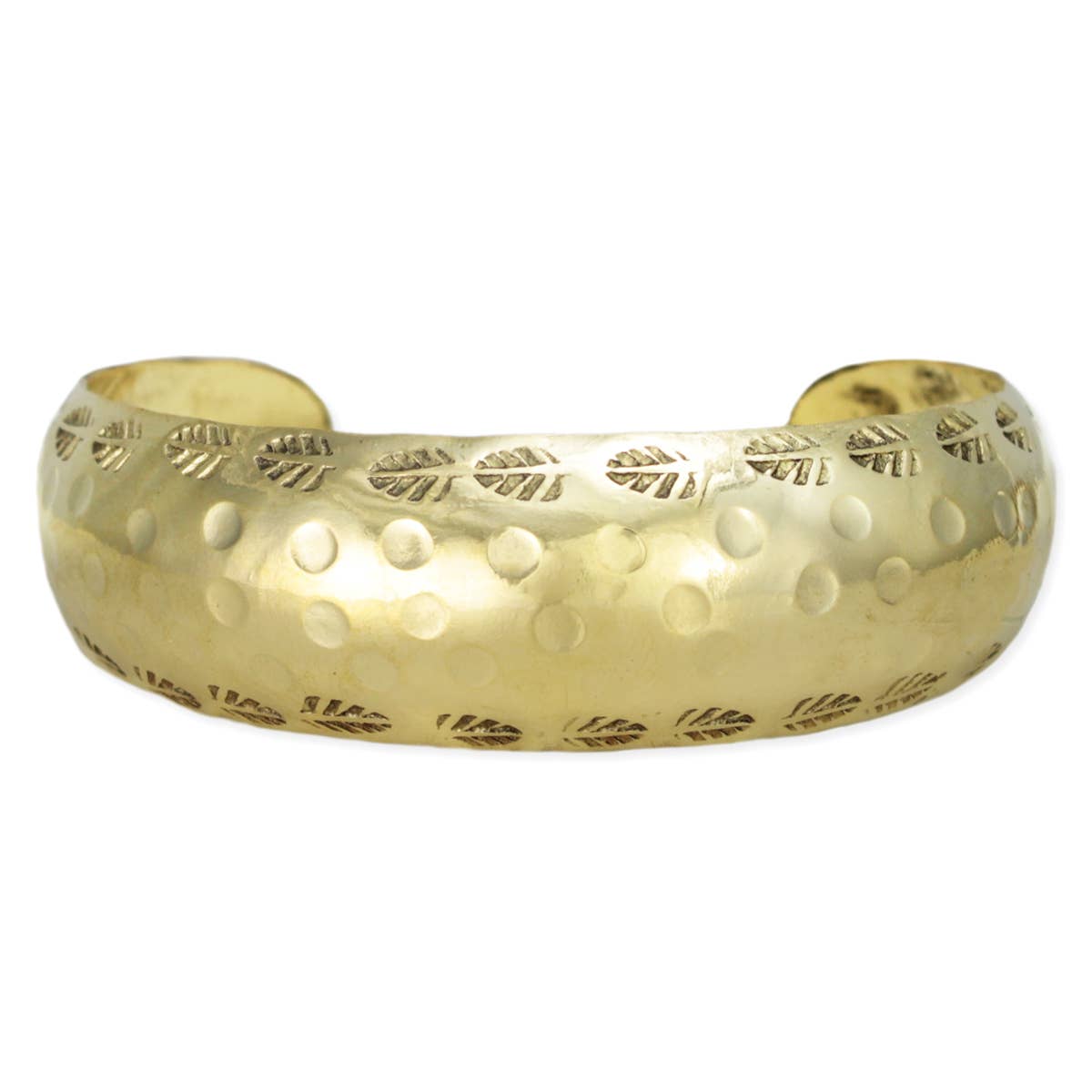 Gold Hammered Dome Cuff Bracelet
