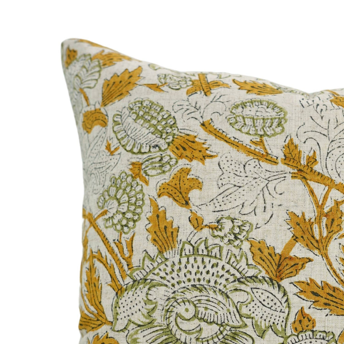 Handmade Block Print Viscose Linen Pillow Cover- Aakash: 20x20 Inch