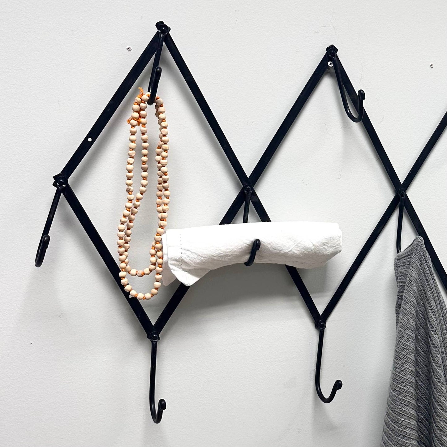 Foldable Wall Rack with 10 Swivel Hooks
