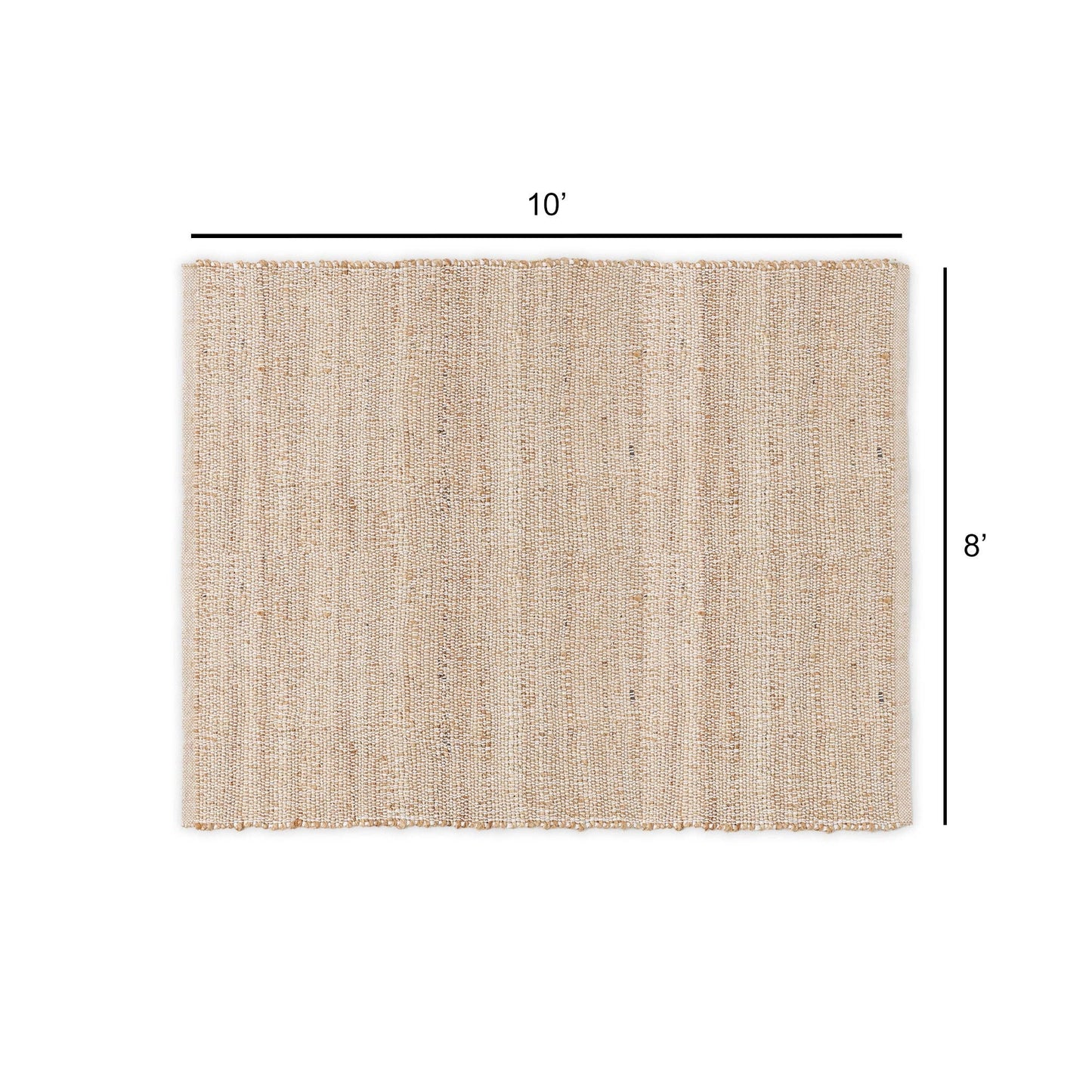 · REDEARTH · Jute Cotton Area Rug - 8'x10' Rectangular Rug, Sustainable Handwoven, Non-Shedding, Soft & Durable – Reversible, Neutral Tones for Home Décor in Living Room, Dining Room, Bedroom