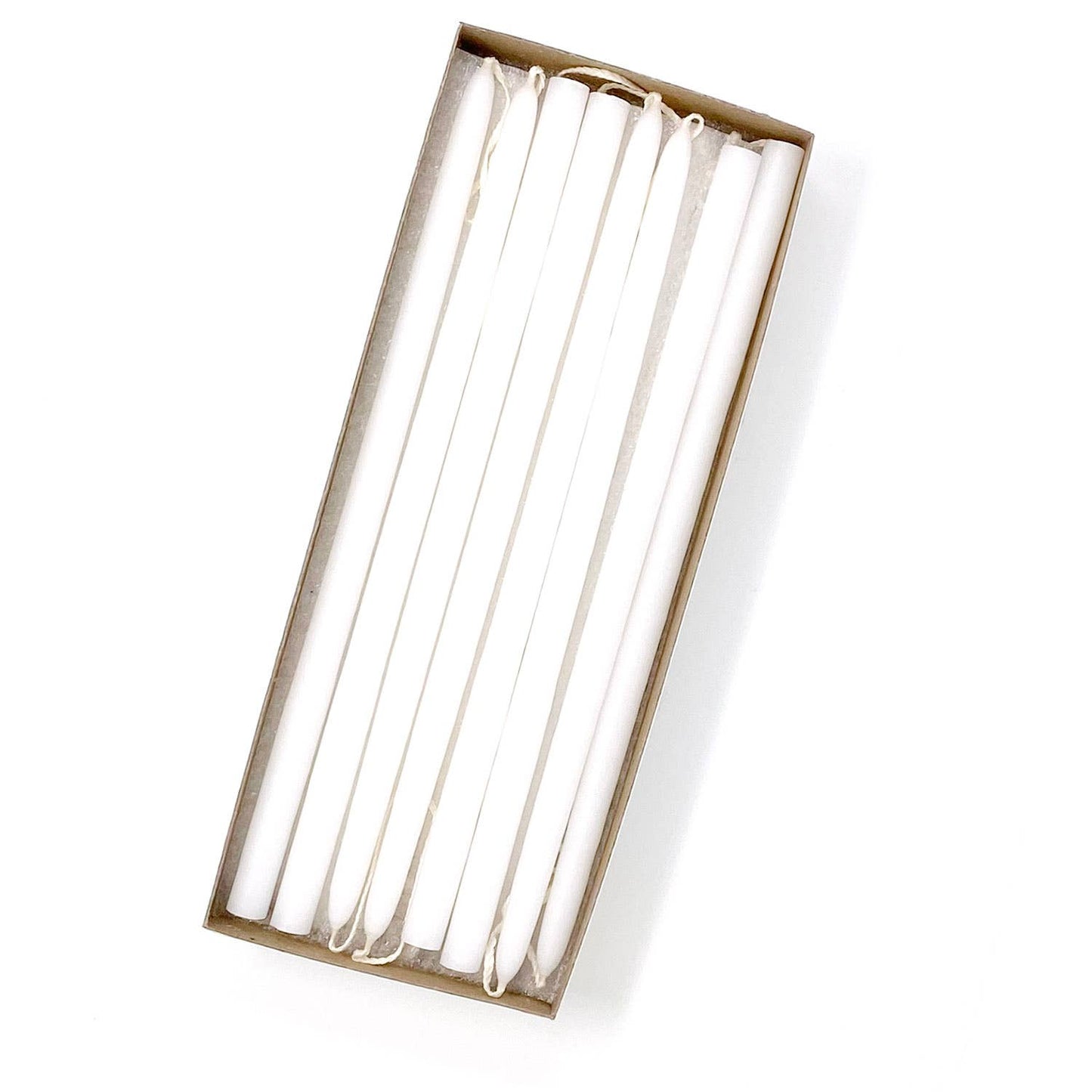 10" Unscented Hand Dipped Tiny Taper Candles - 39 Colors: Shell White