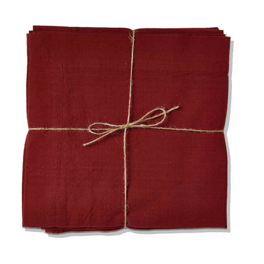 Set of 4 Brick 100%Cotton slub napkins