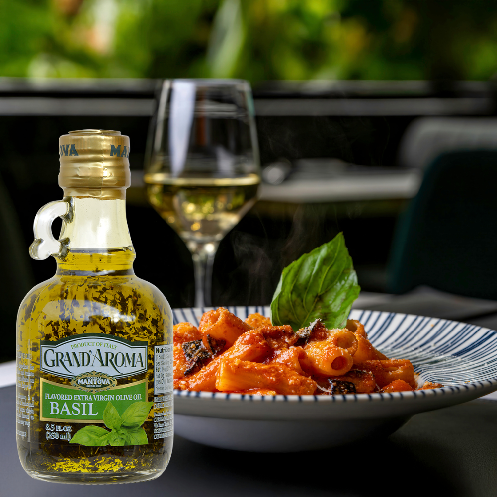 Mantova Grand'Aroma Basil Extra Virgin Olive Oil, 8.5 oz.