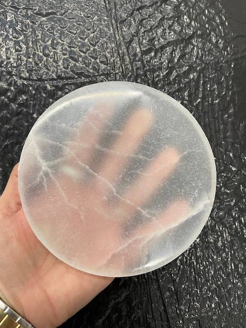 Selenite Round Charging Plate