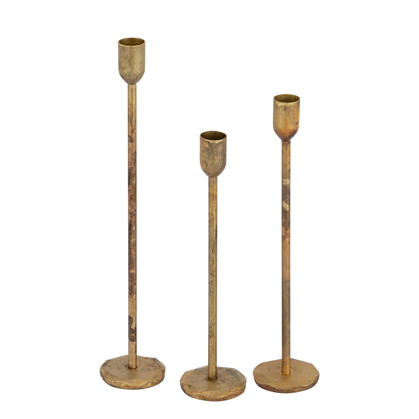Aged brass 10.25" x Dia 2.25" candle holder