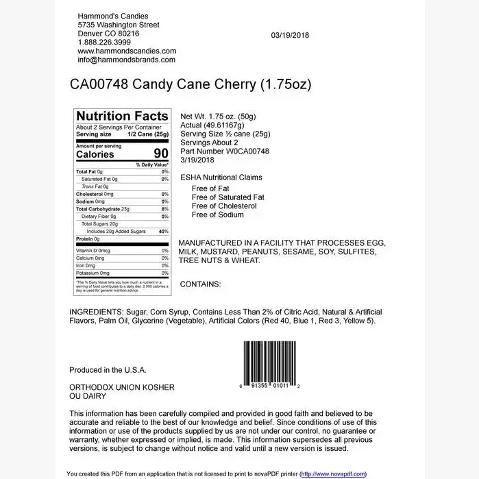 Hand-Spun Jumbo Candy Cane