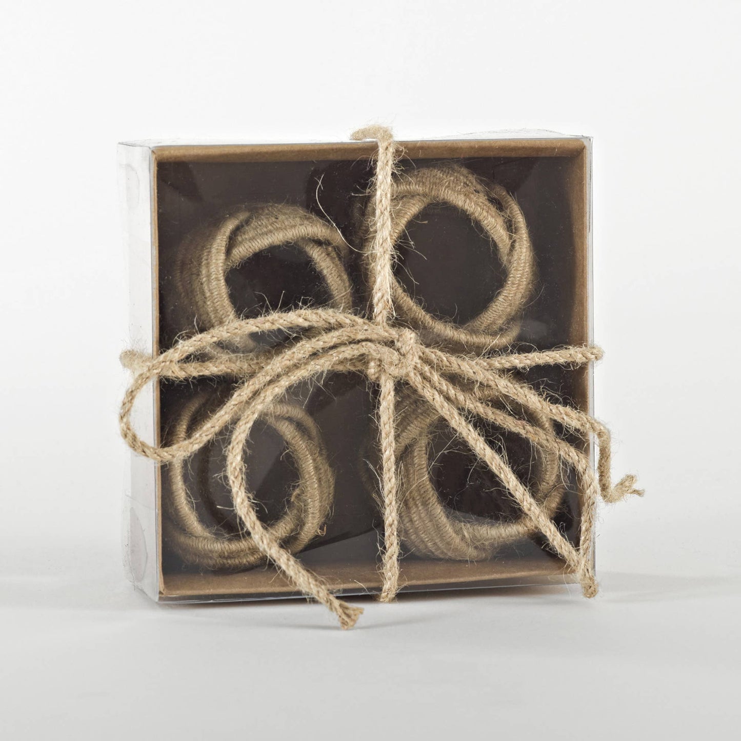 Braided Jute Napkin Ring Set of 4: Ivory