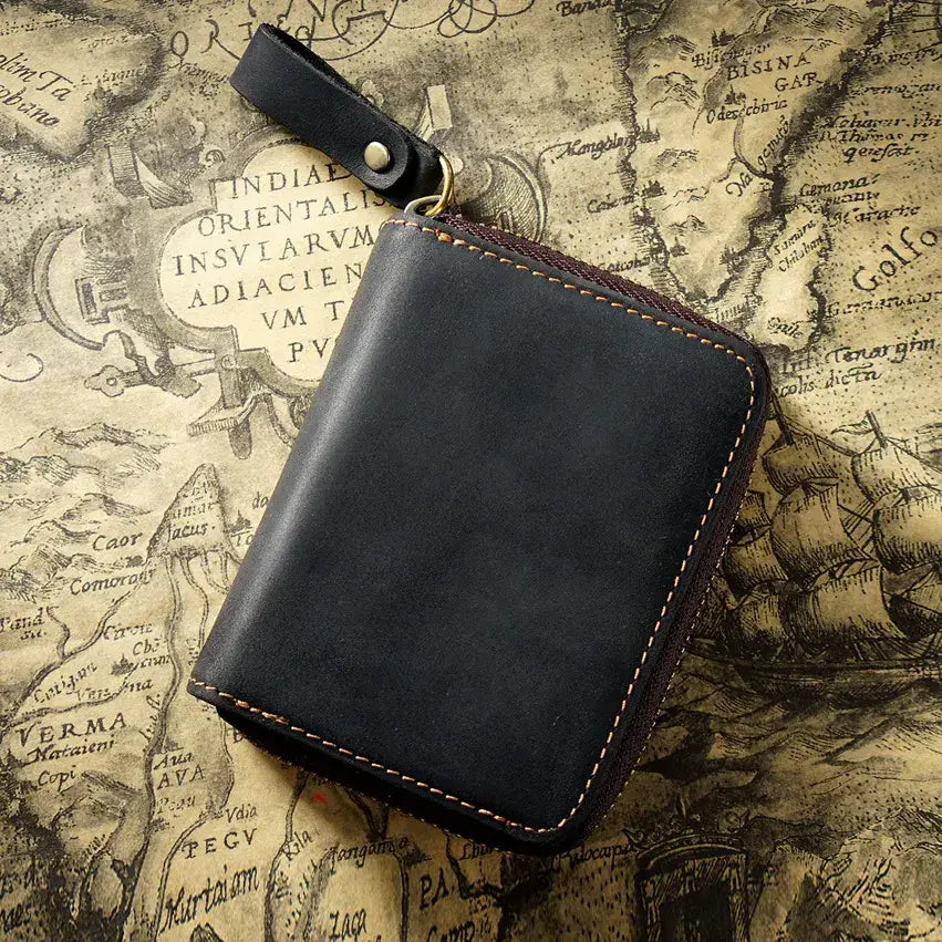 Credit Card Holder for Men Women, Geniune Leather Wallet: Brown