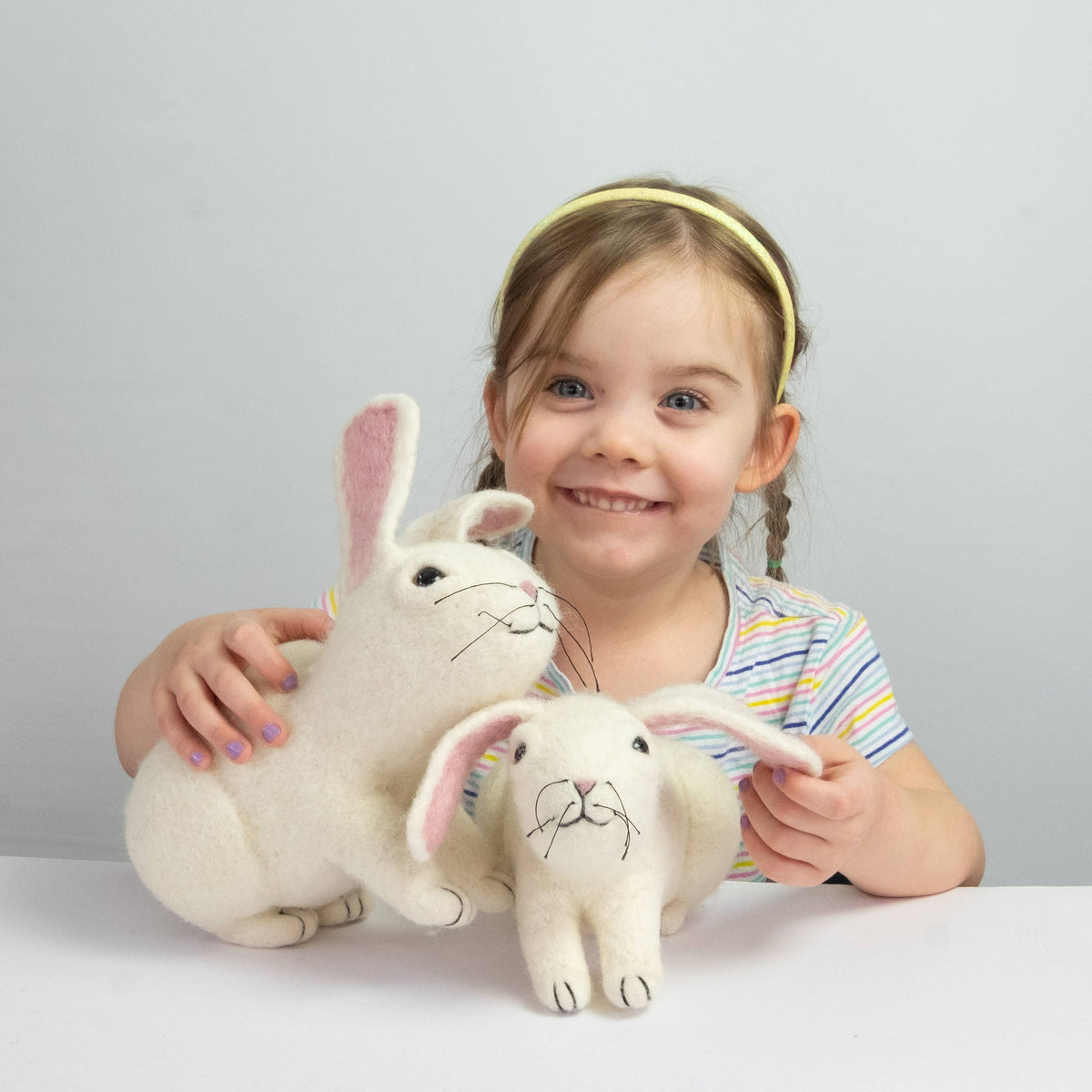 Toys - Bunny Rabbit - White - Small and Large: S