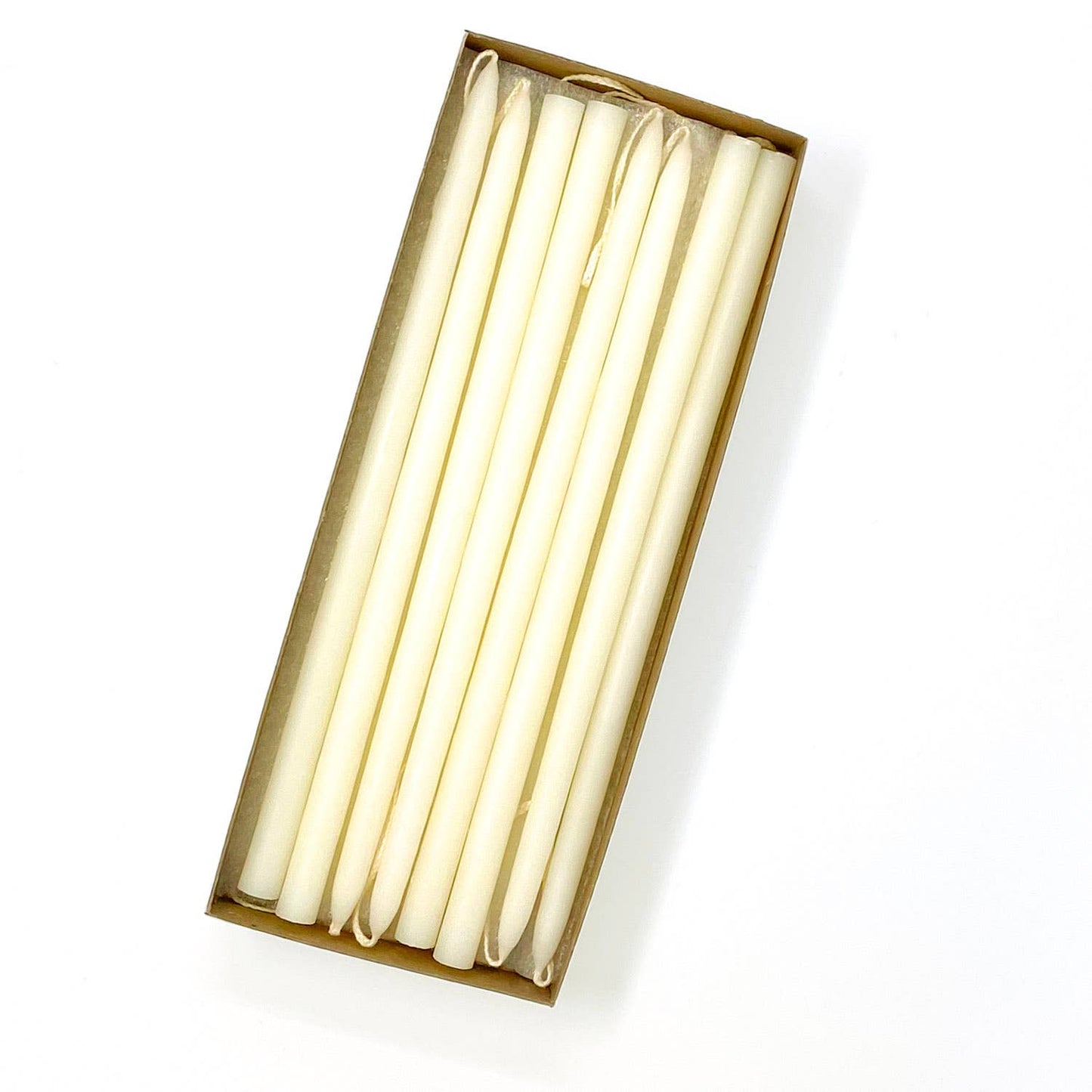 10" Unscented Hand Dipped Tiny Taper Candles - 39 Colors: Shell White