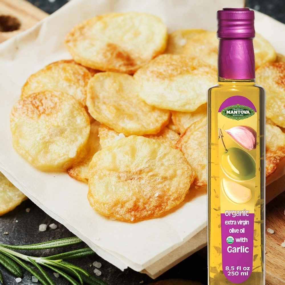 Mantova Organic Garlic Extra Virgin Olive Oil, 8.5 fl. oz.