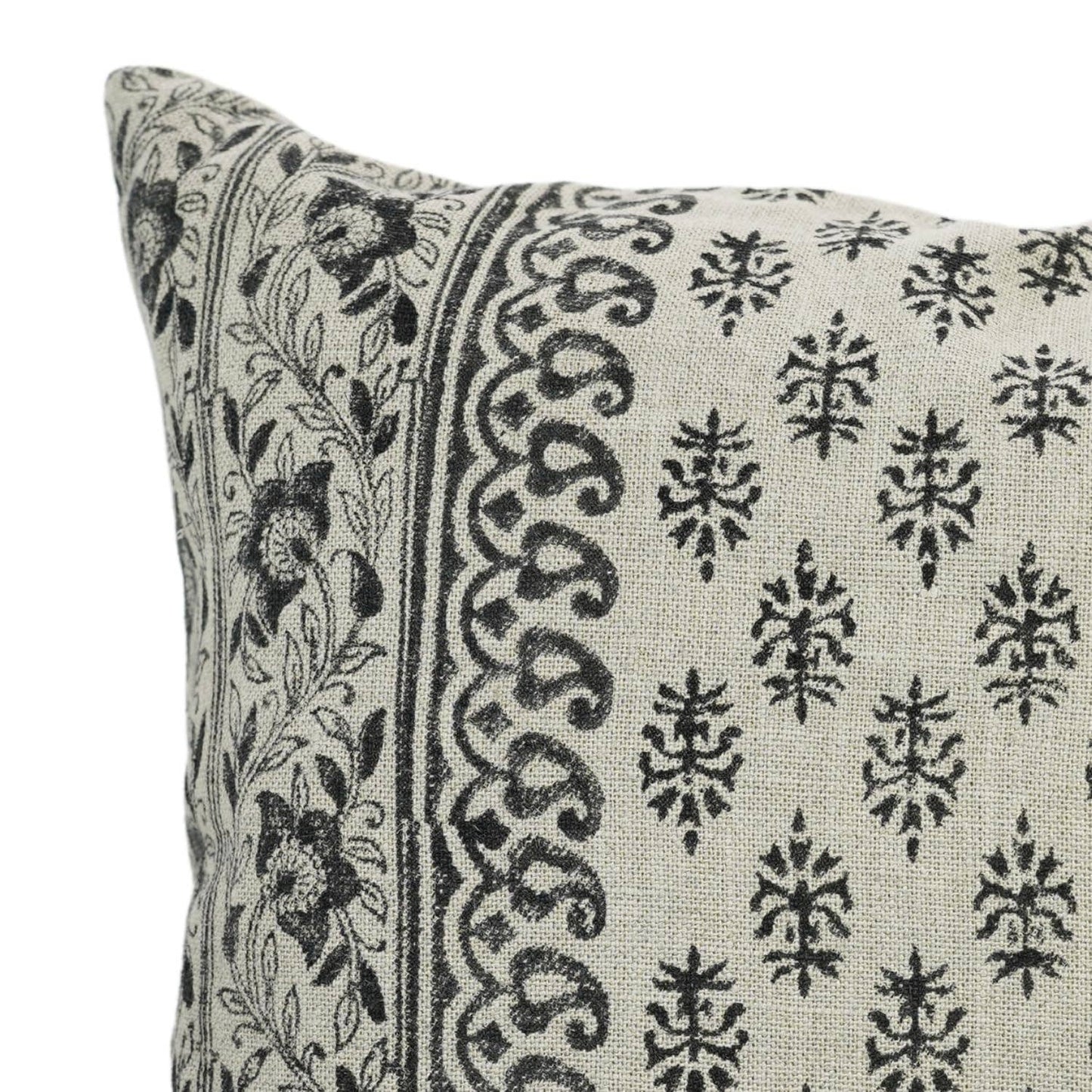 Flower Buta design on Thick Linen 20” X 20”. Pillow insert included.