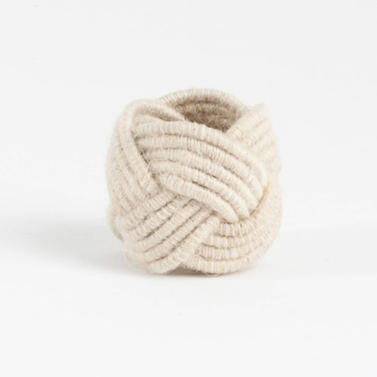 Braided Jute Napkin Ring Set of 4: Ivory