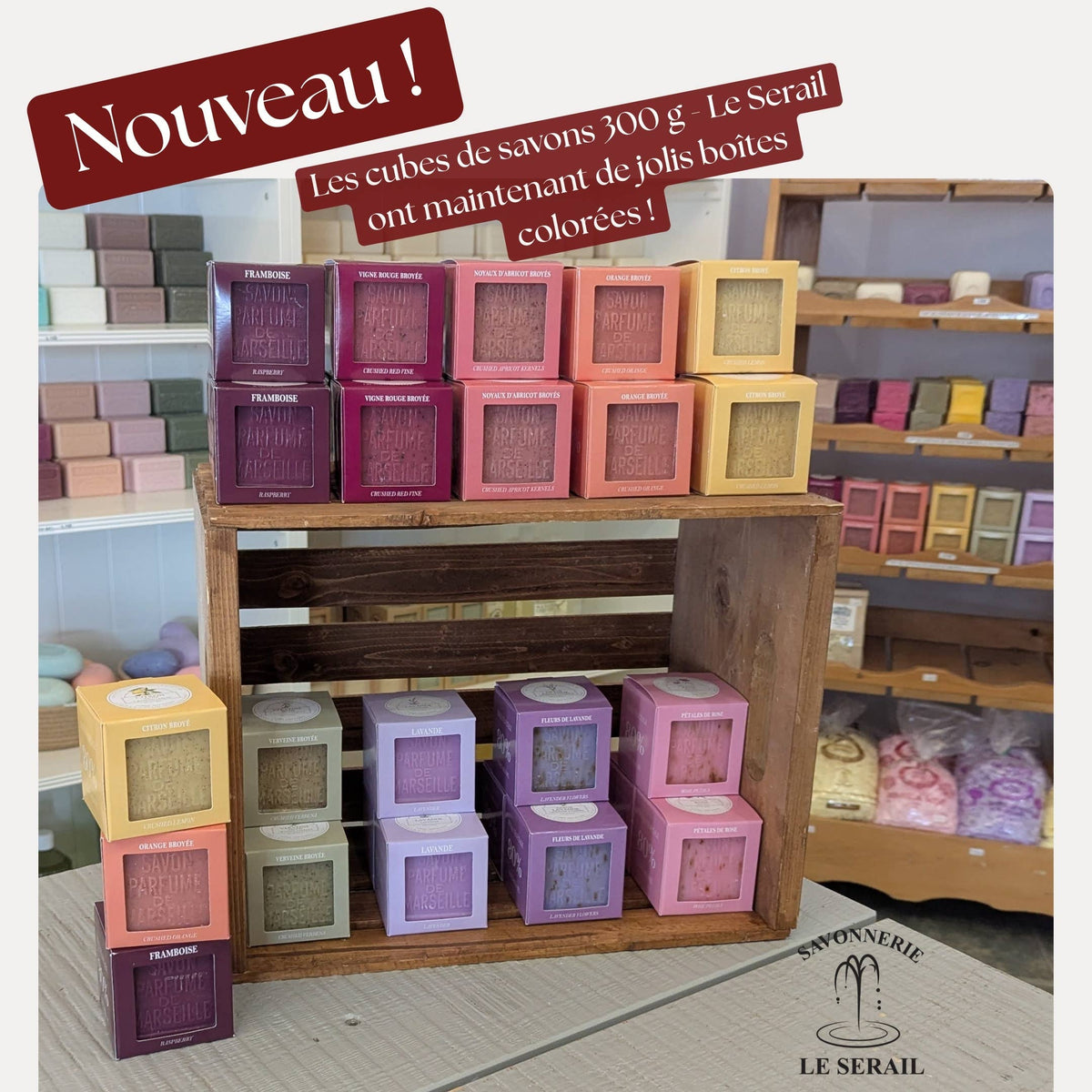 Marseille soap block - 150g Crushed Rose petals