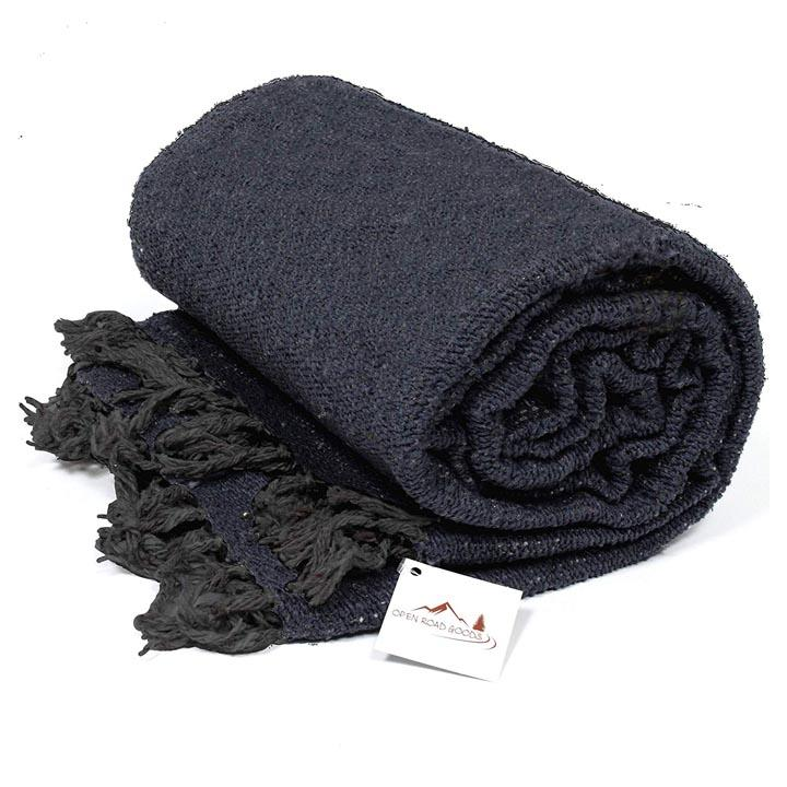Solid Charcoal Mexican Blanket