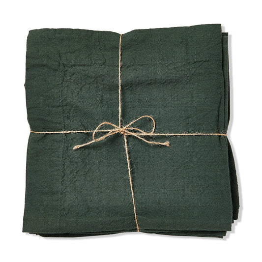Cotton Slub Napkin Set of 4 - Dark Green