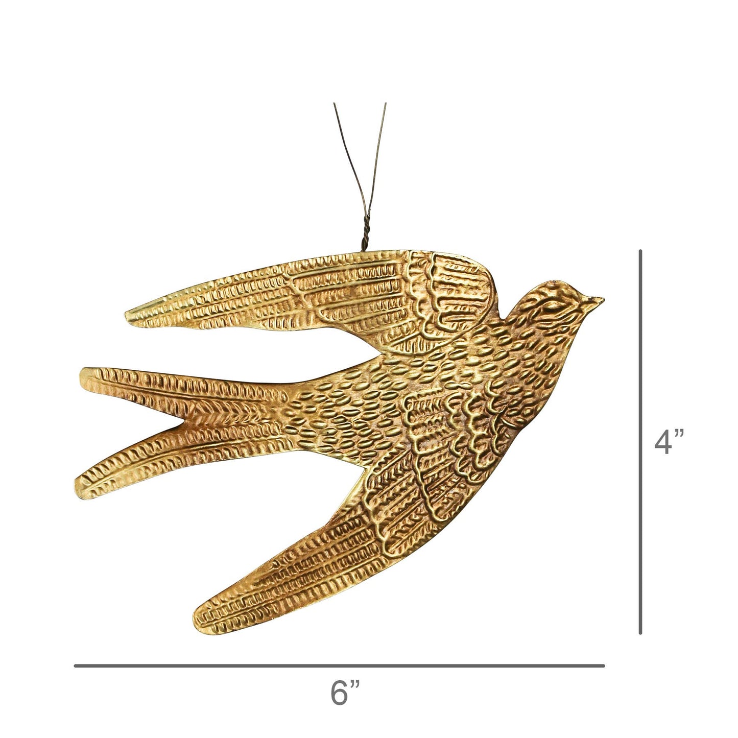 Brass plated thin metal Bird Ornament