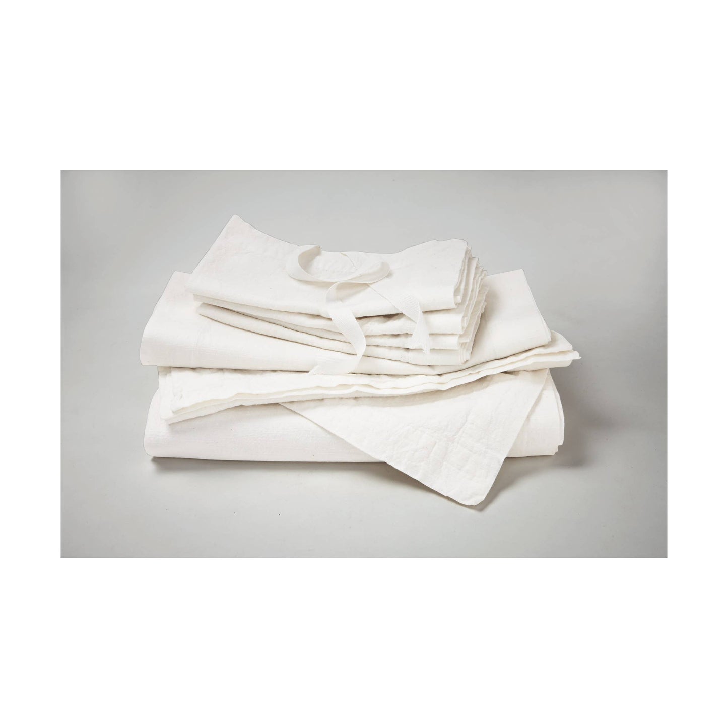 Threads Slub White Cotton Napkin Set Of 4, 2.0" Hem