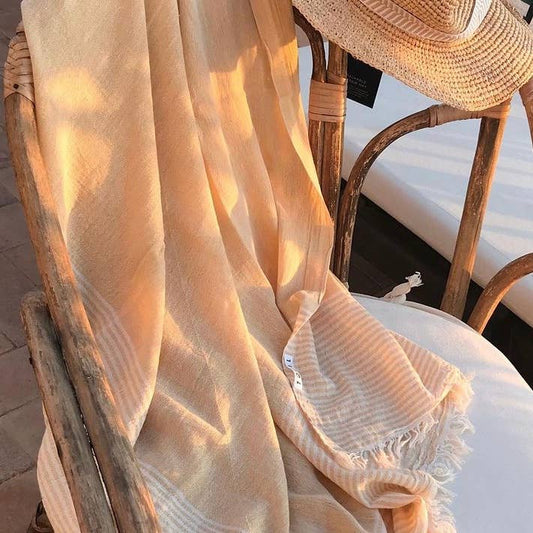 Palm Sarong Towel- Outlet: Mustard